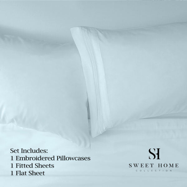 1800 Thread Count 4 Piece Deep Pocket Cal King Bed Sheet Set - Image 3